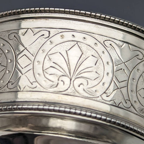 1870 年英國古董純銀鹽盤和勺子一對 80 克 Martin 和 Hall