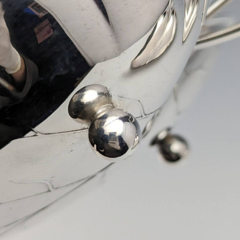 英國復古銀盤葉形碟一對