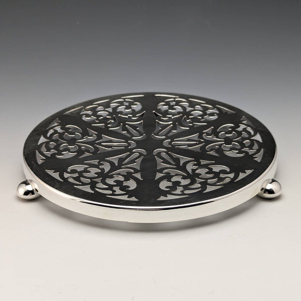 1920年頃 英国アンティーク シルバープレート製 ティーポットコースター