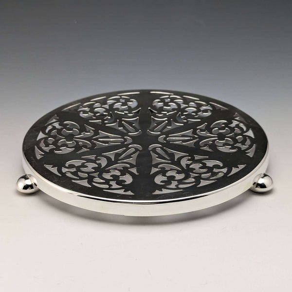 Around 1920 English antique silver plate teapot coaster