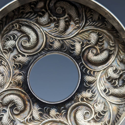 1910年 英国アンティーク 純銀蓋 カットガラスジャー J H Worrall and Son