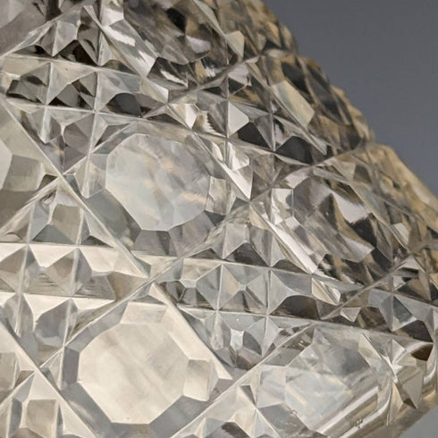 1910年 英国アンティーク 純銀蓋 カットガラスジャー J H Worrall and Son