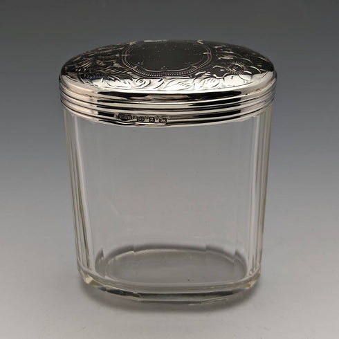 1899年 英国アンティーク 純銀蓋 ガラスボトル William Harrison Walter