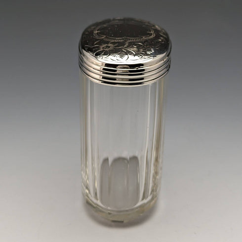 1899年 英国アンティーク 純銀蓋 ガラスボトル William Harrison Walter