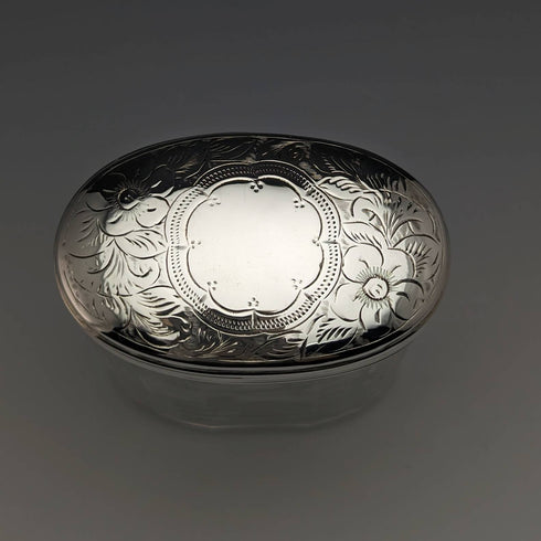 1899年 英国アンティーク 純銀蓋 ガラスボトル William Harrison Walter