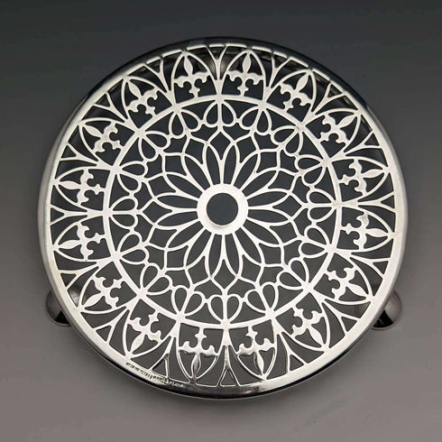 1923 British antique silver plated teapot coaster