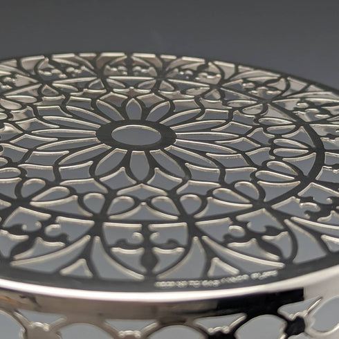 1923 British antique silver plated teapot coaster