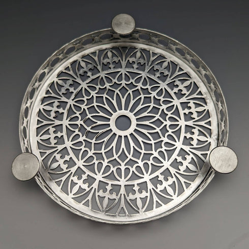 1923 British antique silver plated teapot coaster