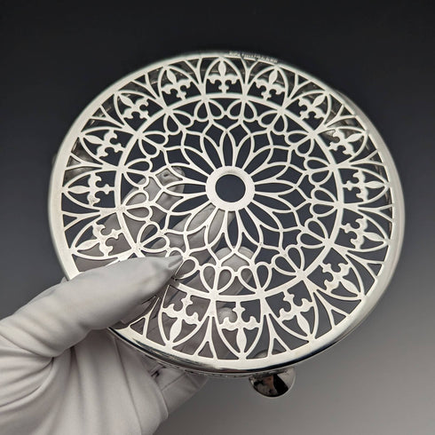 1923年 英国アンティーク シルバープレート製 ティーポットコースター