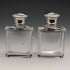 1915 British antique pure silver lid glass bottle pair Walker and Hall
