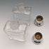 1915 British antique pure silver lid glass bottle pair Walker and Hall