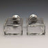 1915 British antique pure silver lid glass bottle pair Walker and Hall