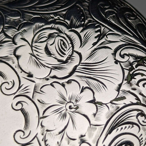 1880 British Antique Pure Silver Lid Glass Bottle Arnold and Lewis