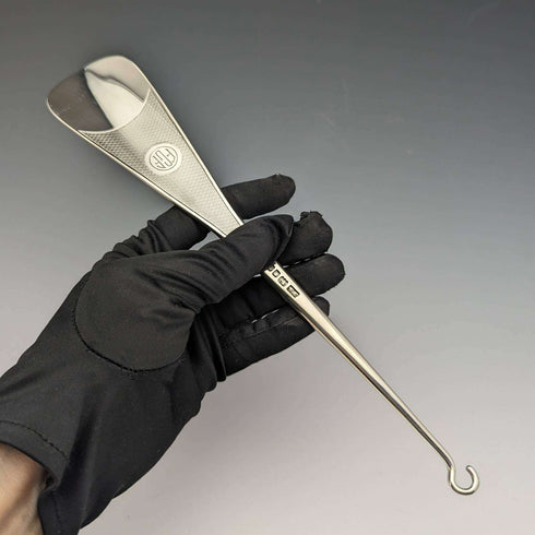 Calzador y abotonador de plata esterlina vintage, Reino Unido 1930, Mappin & Webb