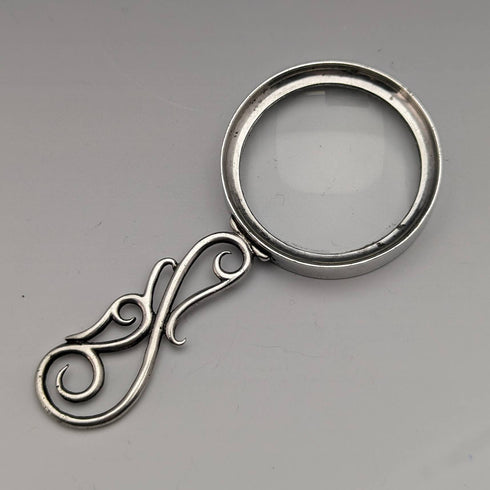 1878 年英國古董純銀小放大鏡放大鏡勞倫斯·埃手冊