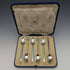 Juego de 6 cucharillas de té de plata de ley vintage británicas de 1929, en estuche, Mappin and Webb