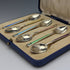 1929 English Vintage Sterling Silver Teaspoon Set of 6 in Case Mappin and Webb