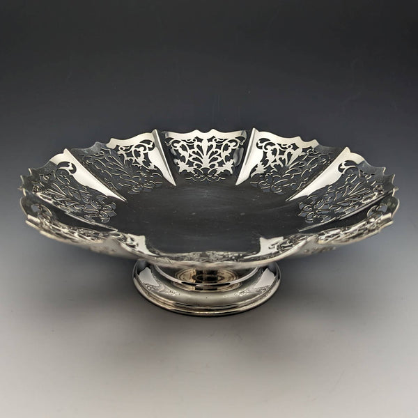 Around 1922 British Antique Silver Plated Compote/Tazza Diameter 24cm Mappin and Webb