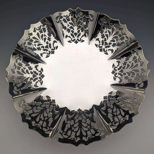 1922 年左右英國古董鍍銀蜜餞/Tazza 直徑 24 厘米 Mappin 和 Webb