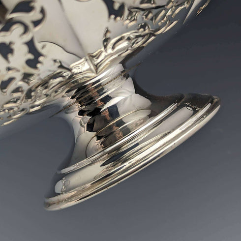 1922 年左右英國古董鍍銀蜜餞/Tazza 直徑 24 厘米 Mappin 和 Webb