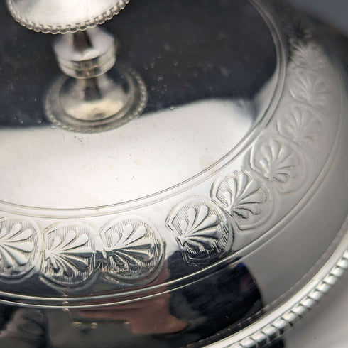 Around 1896 British Antique Silver Plated Biscuit Barrel Henry Bourne