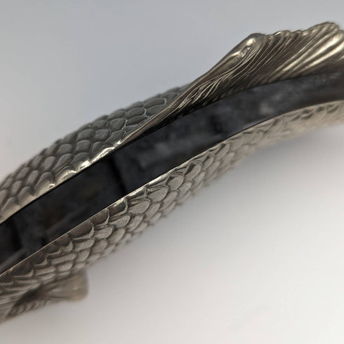 英國復古錫鑞魚雕像一對