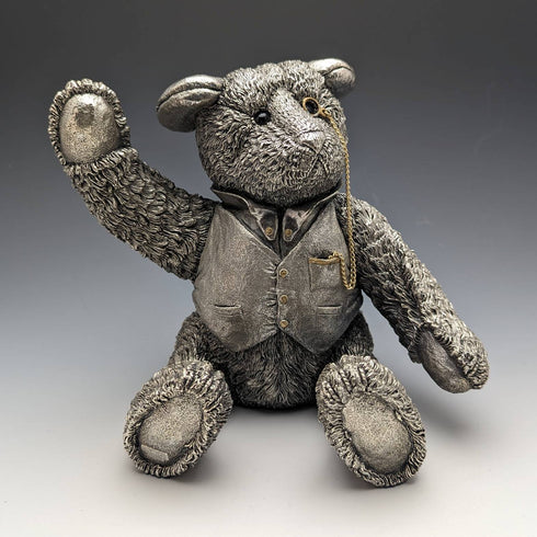 英國鄉村藝術家超大泰迪熊純銀雕塑雕像世界限量 100 個