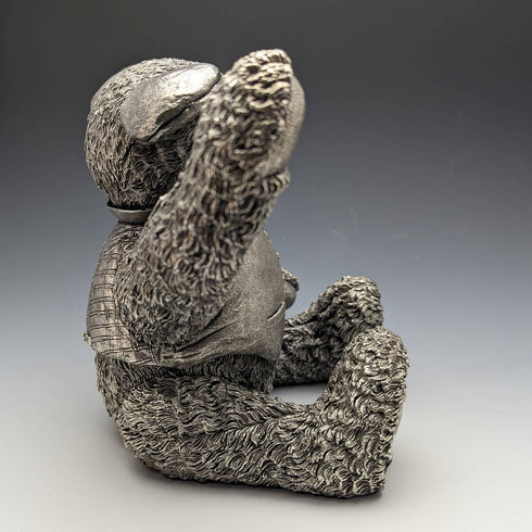 英國鄉村藝術家超大泰迪熊純銀雕塑雕像世界限量 100 個