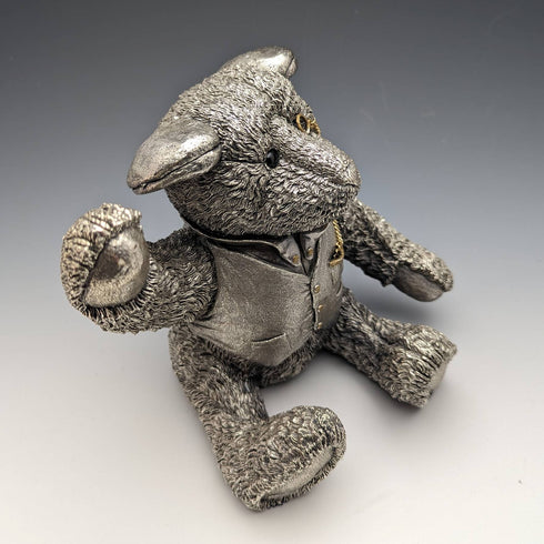 英國鄉村藝術家超大泰迪熊純銀雕塑雕像世界限量 100 個