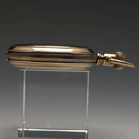 1896年 米国アンティーク エルジン 懐中時計 金張りハンターケース 動作良好
