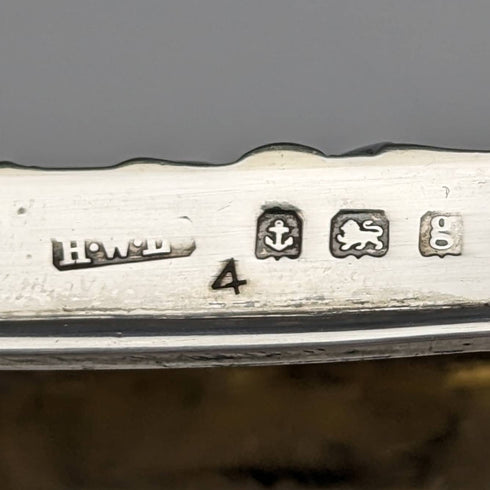 1906年 英国アンティーク カットガラス製 ハットピンボックス 純銀蓋 Henry Williamson