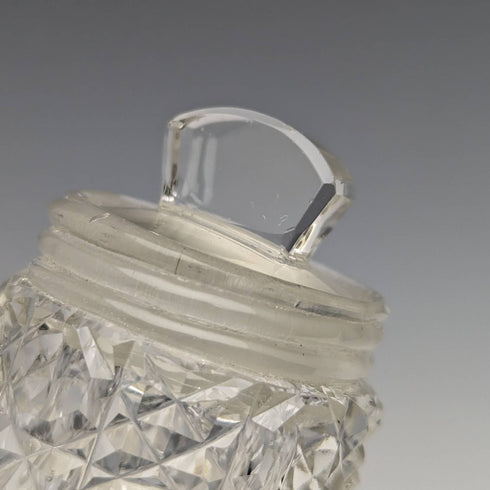 1905 British Antique Cut Glass Perfume Bottle Pure Silver Lid S Blankensee