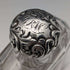 Frasco de cristal antiguo británico de 1900, tapa de plata de ley, R W Forsyth