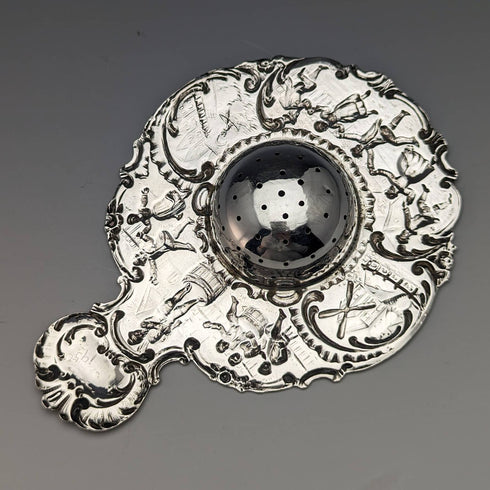 1900 British Antique Sterling Silver Tea Strainer 65g