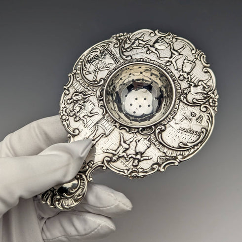 1900年 英国アンティーク 純銀製ティーストレーナー 65g