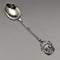 Cuchara de recuerdo de plata de ley con decoración de esmalte, vintage británica de 1938