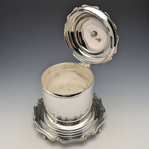 英国アンティーク シルバープレート製 ビスケットバレル Henry Atkins