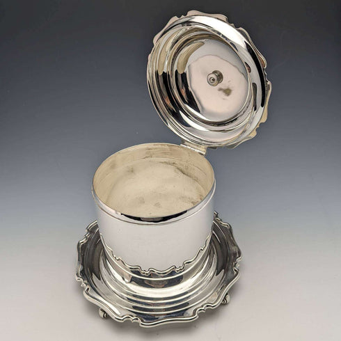 British Antique Silver Plated Biscuit Barrel Henry Atkins