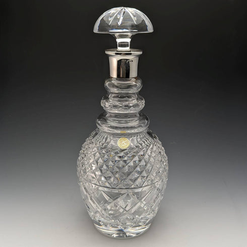 1979년 영국 빈티지 컷 글라스 순은 장식 디캔터 Mappin and Webb