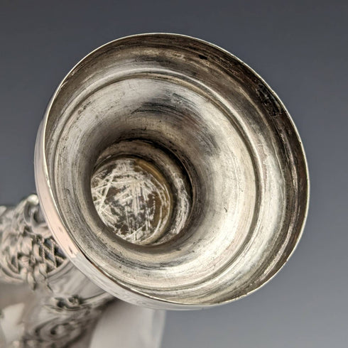 1903年 英国アンティーク 純銀製 花瓶ペア ピアス装飾 計214g インナーなし