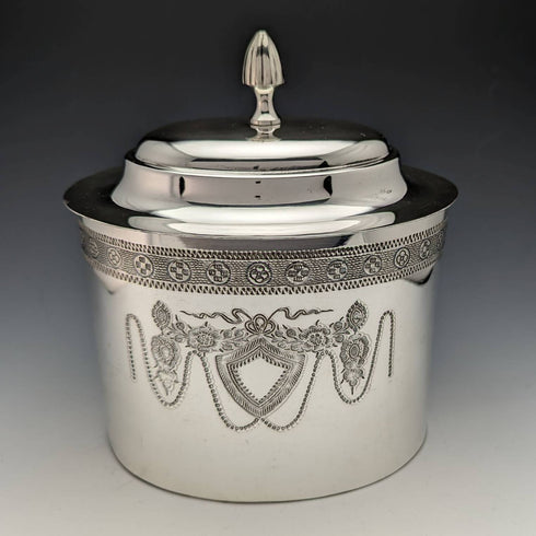 英国ヴィンテージ シルバープレート製 ビスケットバレル