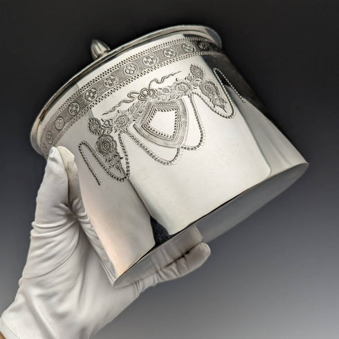 英国ヴィンテージ シルバープレート製 ビスケットバレル