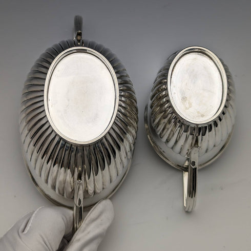 1902 British Antique Sterling Silver Sugar Pot & Cream Jug Total 294g Fordham & Faulkner