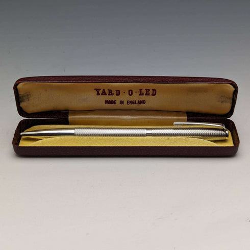 1981 British Vintage Yard O Red Sterling Silver Ballpoint Pen in Case