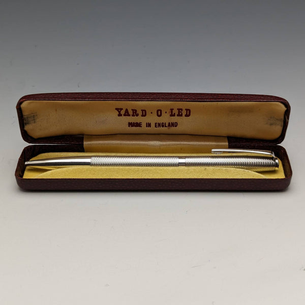 1981 British Vintage Yard O Red Sterling Silver Ballpoint Pen in Case