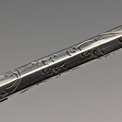 古董自动铅笔 镀银 玻璃装饰 伸缩式63-81mm