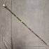 Antique British gentleman's walking stick, multi-coloured horn shaft, round handle, 85cm