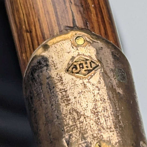Bastón antiguo británico de caña fina y ligera, mango en L, 91,5 cm, circa 1900