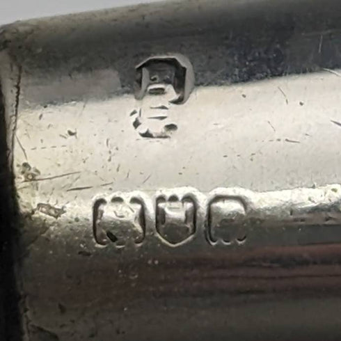 英国アンティーク 紳士用 バンブーステッキ 杖 純銀装飾 ホーンクラッチハンドル 91cm