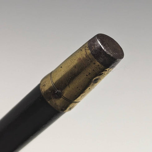 英国アンティーク 紳士用 バンブーステッキ 杖 純銀装飾 ホーンクラッチハンドル 91cm